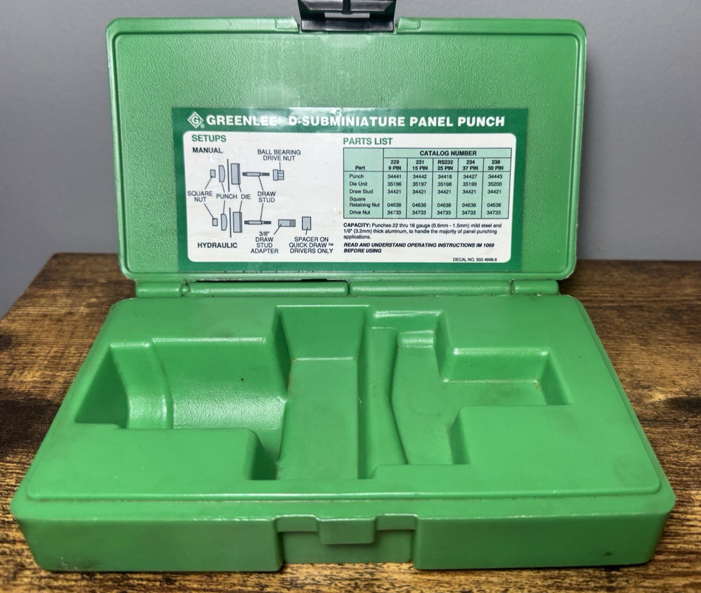 Greenlee 231 15-Pin D-Subminiature Panel - Made in U.S.A.
