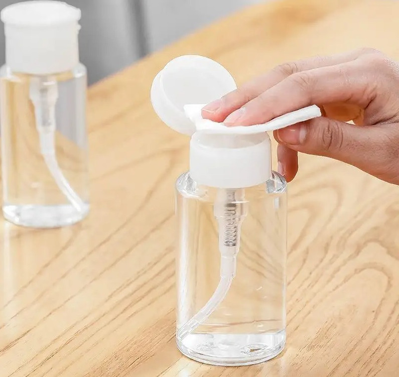 Refillable Push-Top Pump Bottles for Nail Polish & Makeup Remover 100-200ml