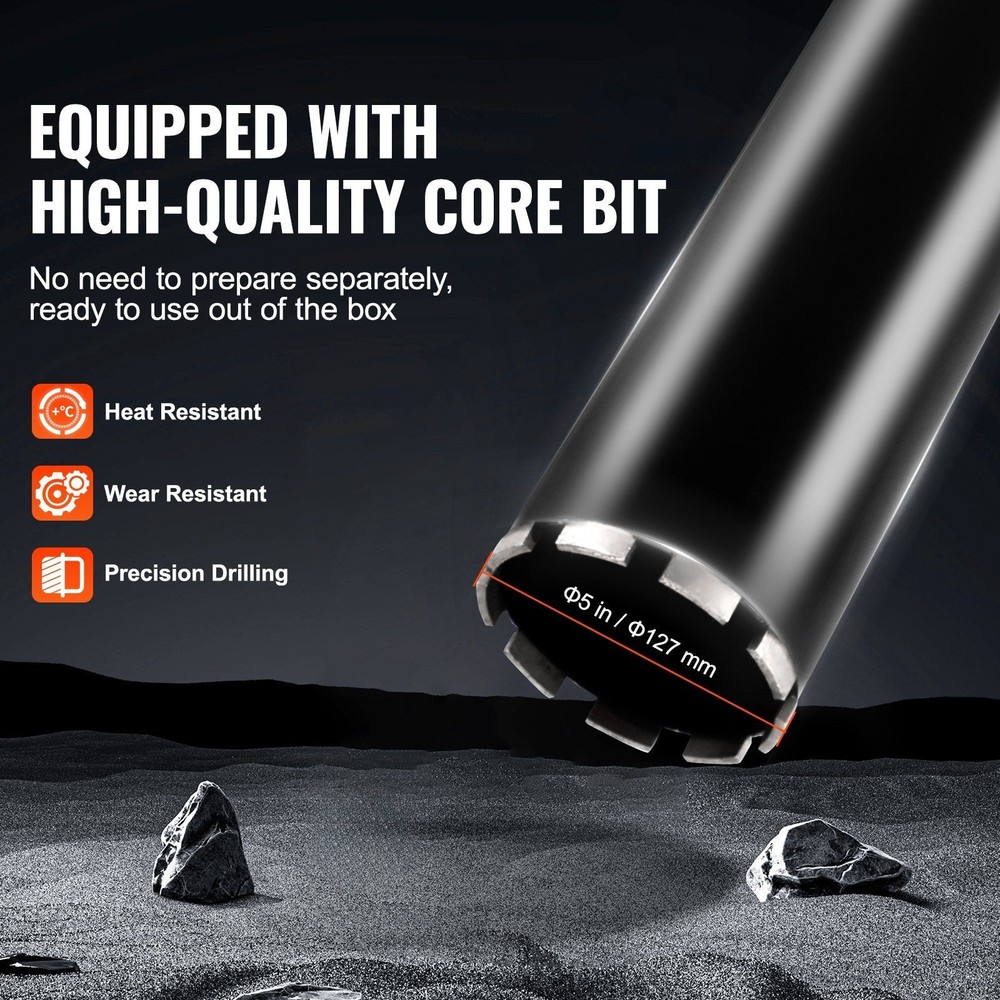 Precision Core Drill System 3500W 0.8-11.8in with Stand