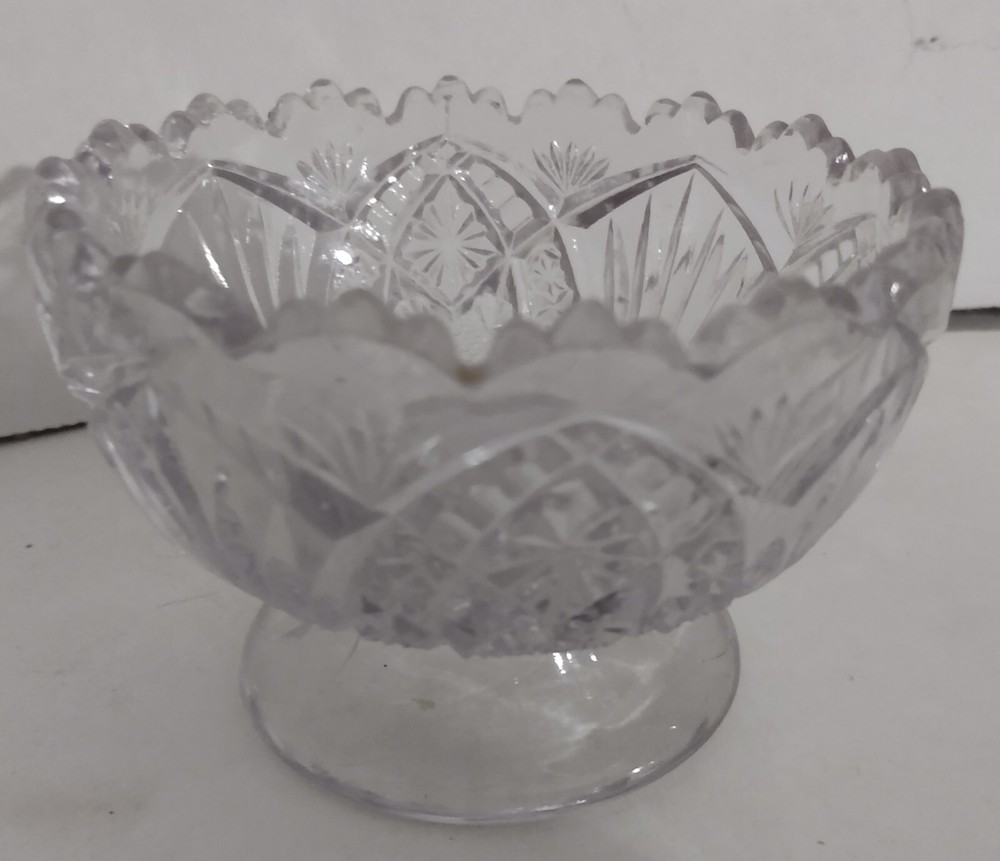 Vintage Clear Leaded Crystal Small Condiment Serving Dish Bowl