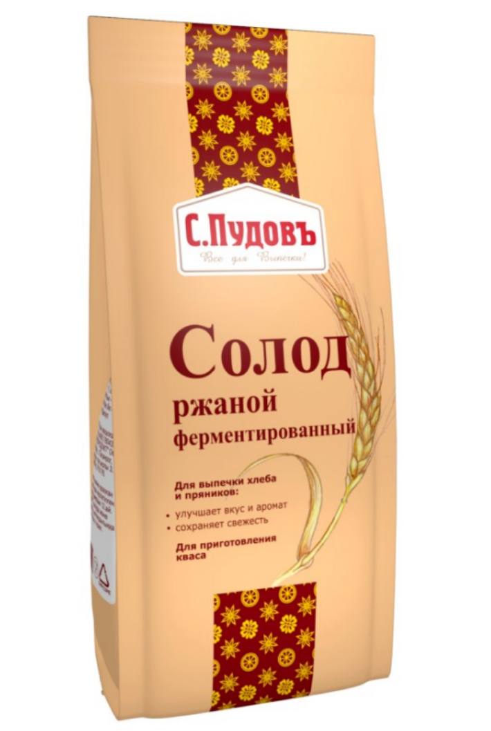 С.Пудовъ Солод ржаной ферментированный Fermented Rye malt for bread S.Pudov 300g