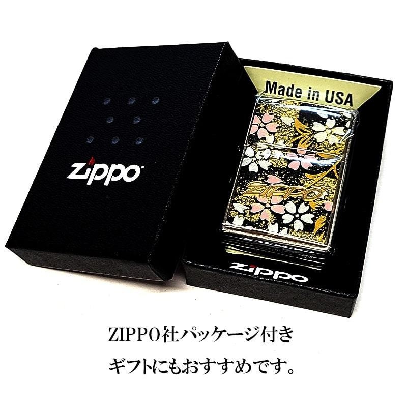 Zippo Yuzen Washi Cherry Blossoms Checkered Epoxy Black Silver Regular Lighter
