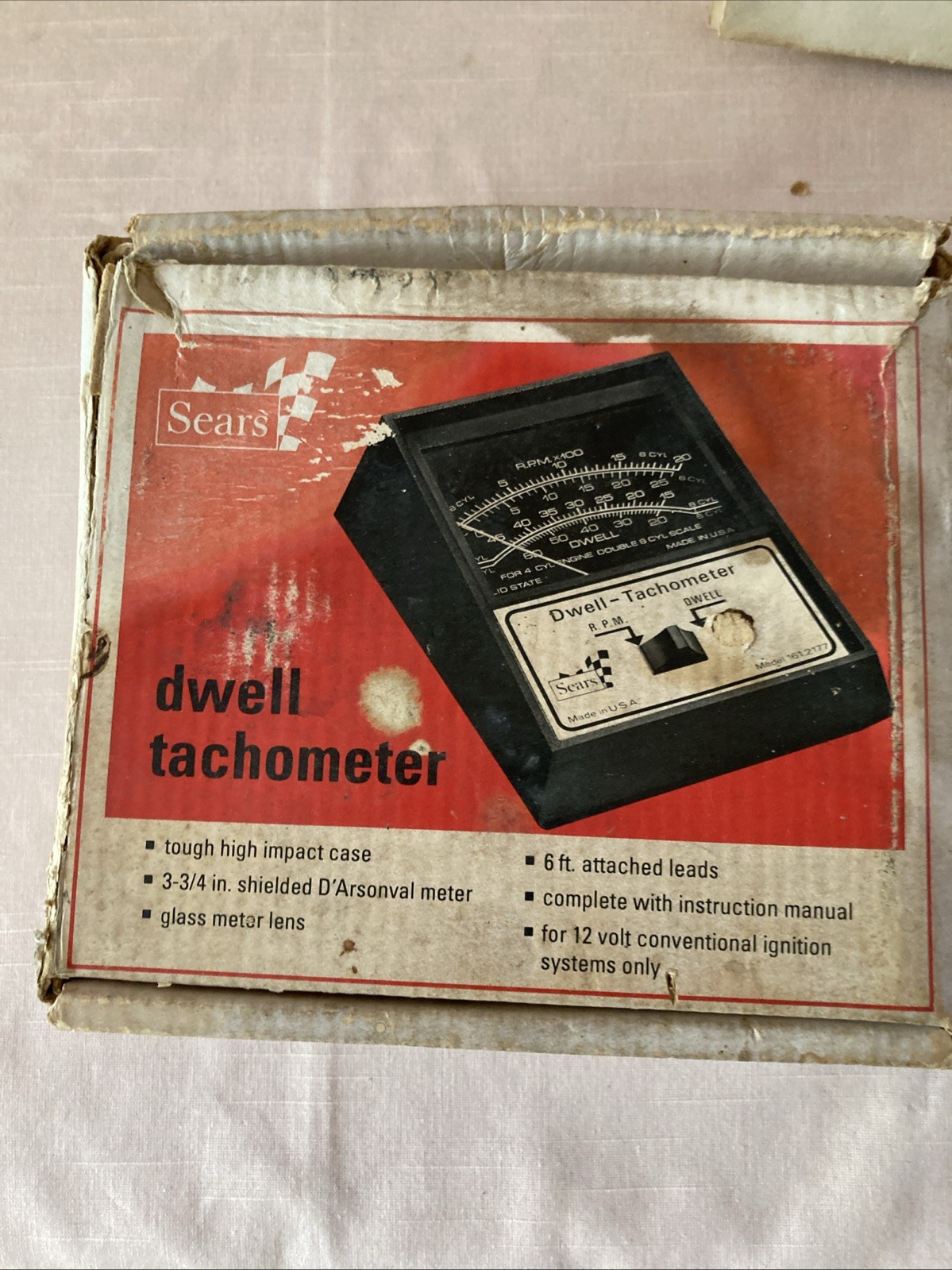 Sears Dwell Tachometer 161.2177 Diagnostic Tool 28-2177 USA W/Box & Man-Untested