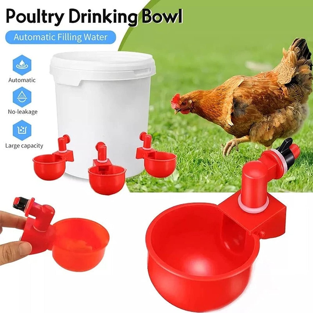 8Pcs Automatic Water Cups Poultry Drinker Waterer Chicken Ducks Quail Drinking