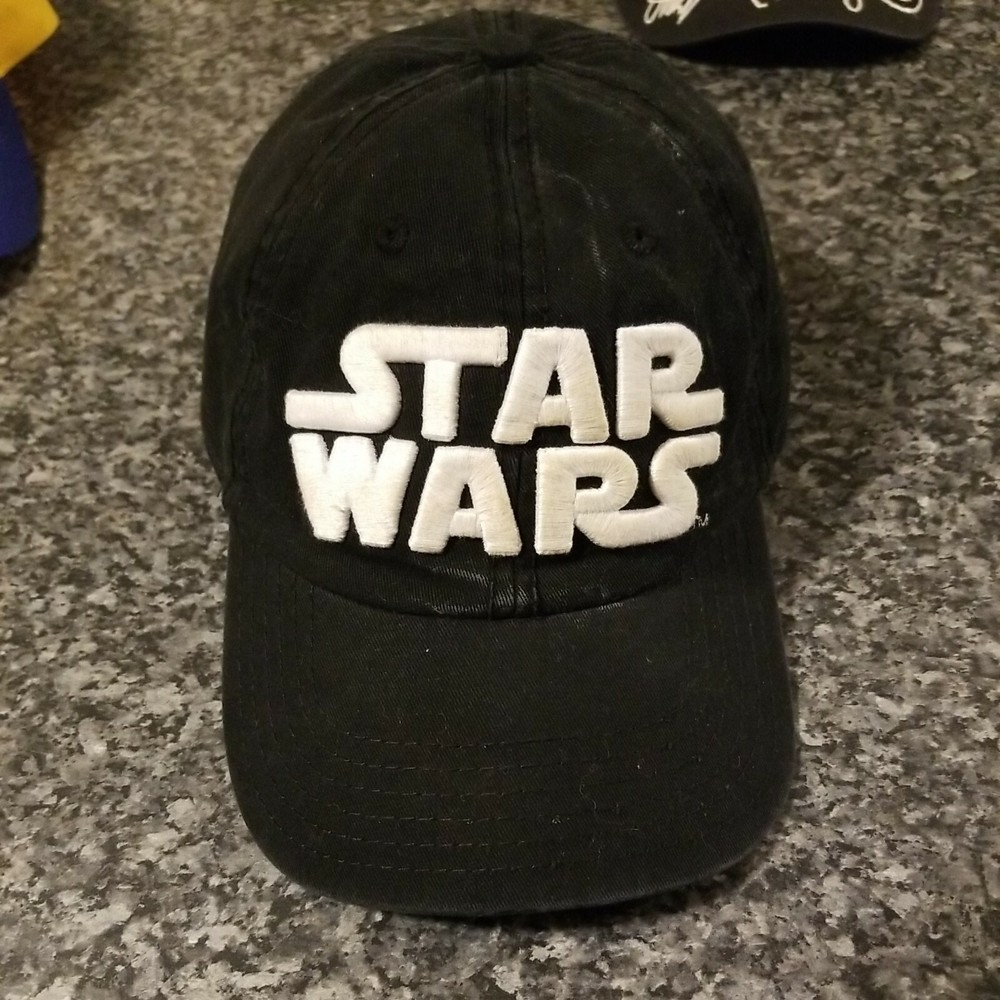 STAR WARS Official Embroidered Large Logo Hat Strapback Cap Black
