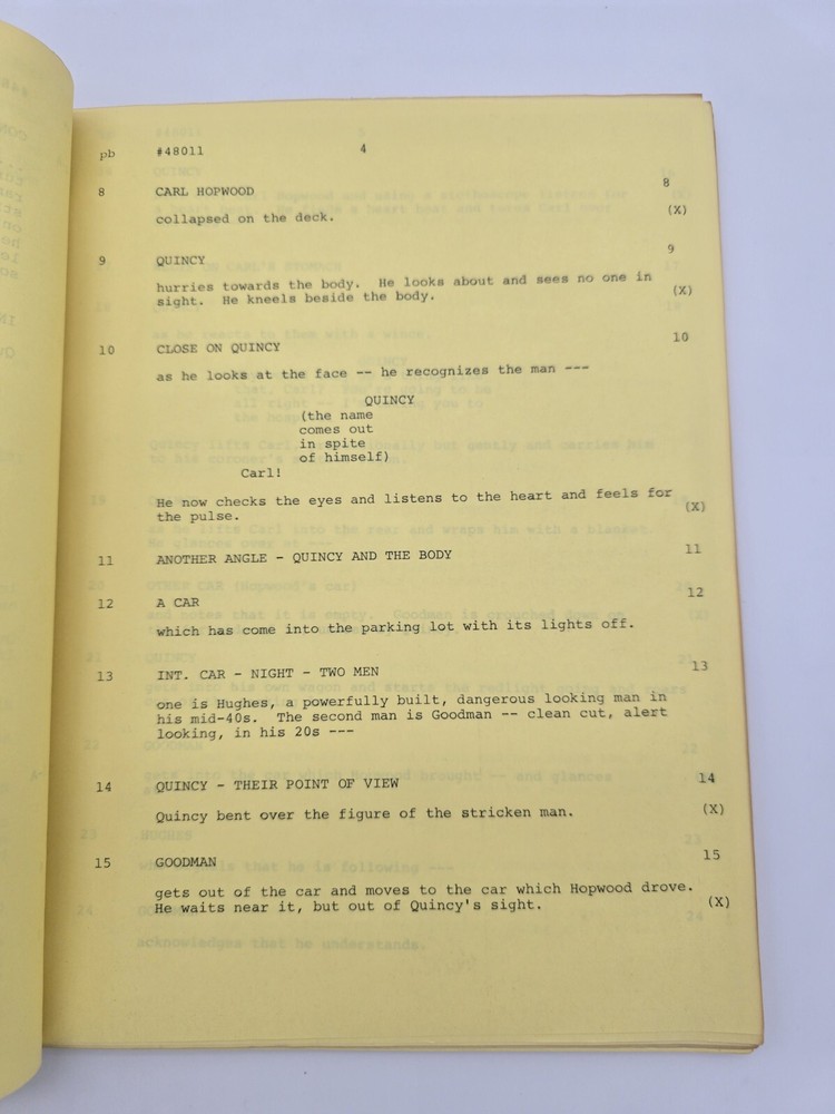 QUINCY, M.E. / Wallace Ware 1977 TV Script, Jack Klugman "No Deadly Secret"
