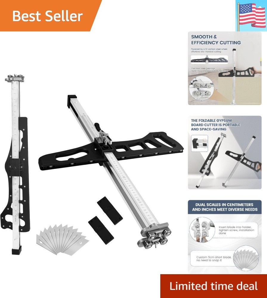 Versatile Hand-Powered Drywall Cutter for Precise Cuts - 3/8 & 1/4" Compatible