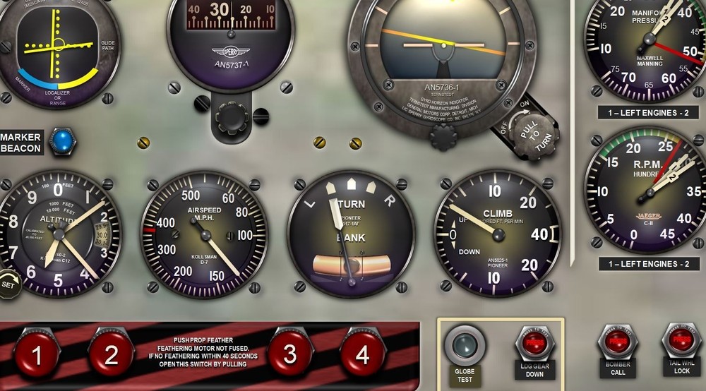 B17 FORTRESS COCKPIT instrument panel CDkit