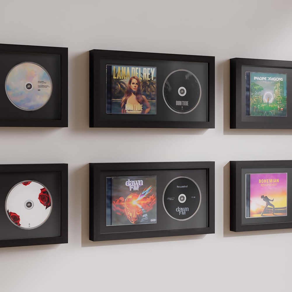 CD Display Frame, 14.4" X 7.7", Solid Wood, Self Standing, Home Decor
