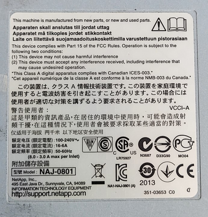 NETAPP NAJ-0801 24-Bay Hard Disk NAS Array SEE NOTES