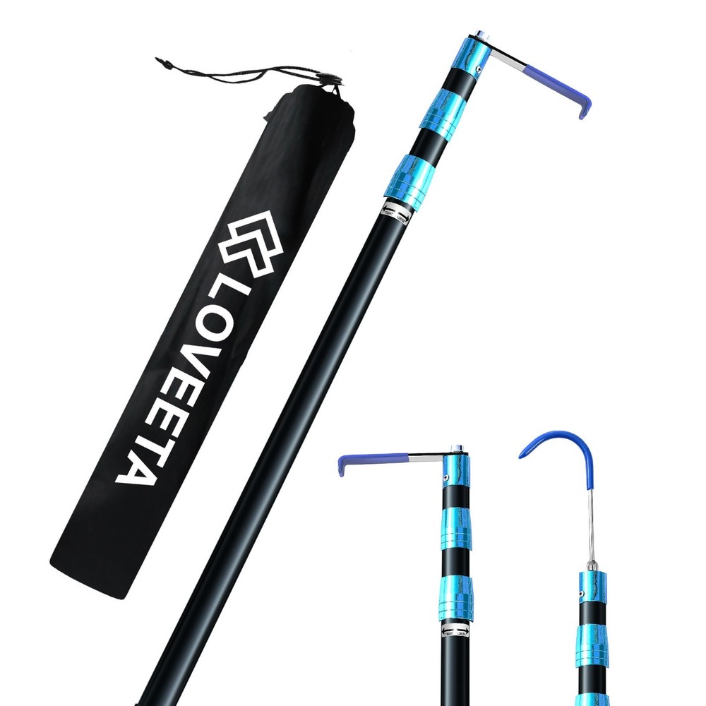 6.3 Ft Extendable Cargo Grabber Tool - Pickup Truck Bed Accessory, 2 Hooks, Mult