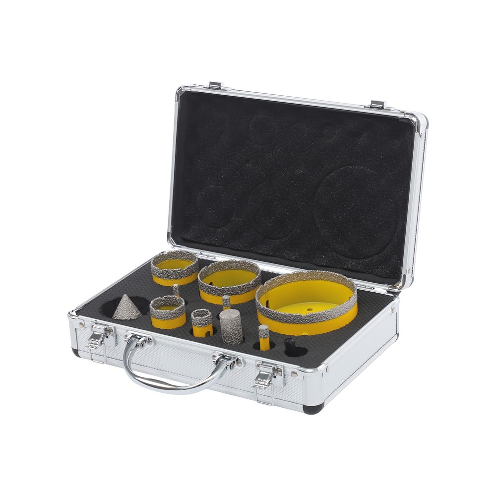 10Pcs Drill Bits, Diamond Drill Bits Kit, Professional Drilling Tool Set Toolbox