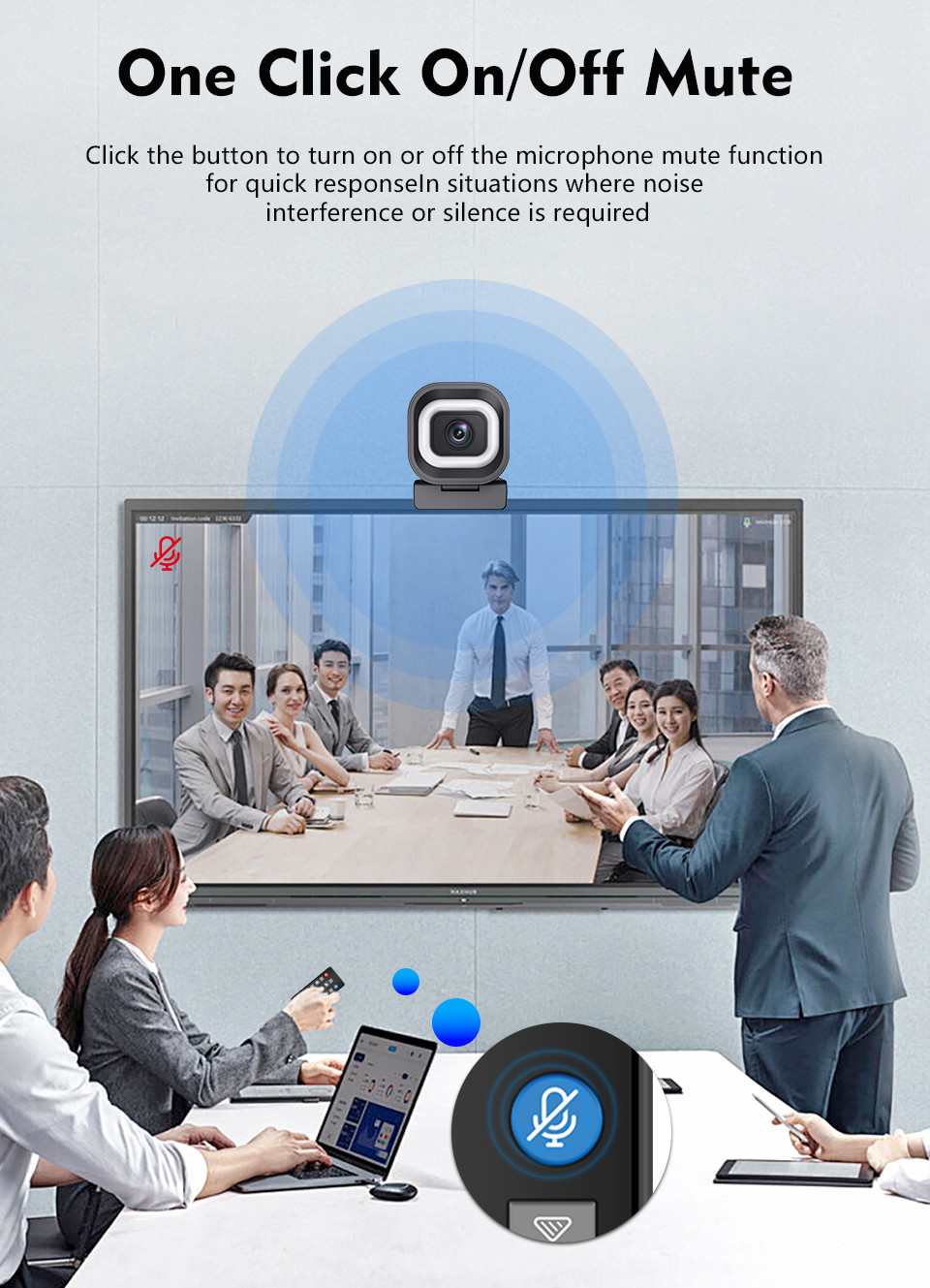 TOALLIN 4K PDAF Webcam,Built-in Ring Light & Remote,Dual Mics,Wide Compatibility