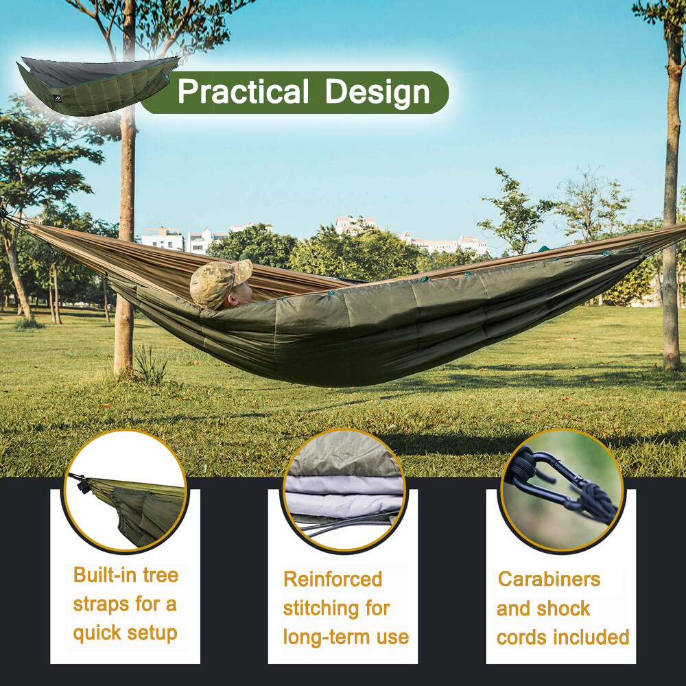 Double Hammock Underquilt Warm Outdoor Thermal Blankt Camping Hiking Backpacking