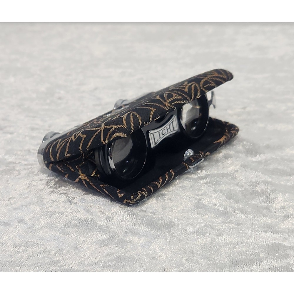 Vintage Licht Folding Black & Gold Opera Binoculars