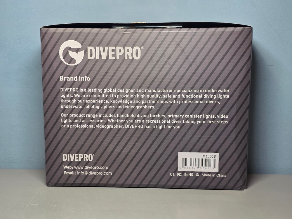 Divepro M6500B Technical Backmount Dive Light 6500 Lumen Rechargable - New!