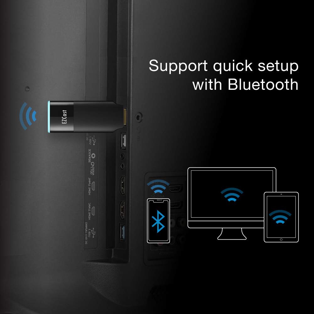 EZCast 2 Wireless Display Receiver, H.265 decoding, 4K Output, Supports 2.4/5GHZ