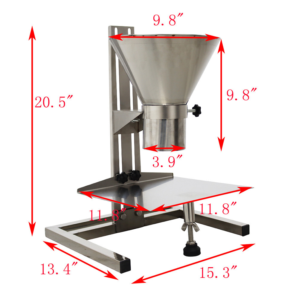 4" Funnel Filling Station with Stand & Scale Support for Quantitative Packaging
