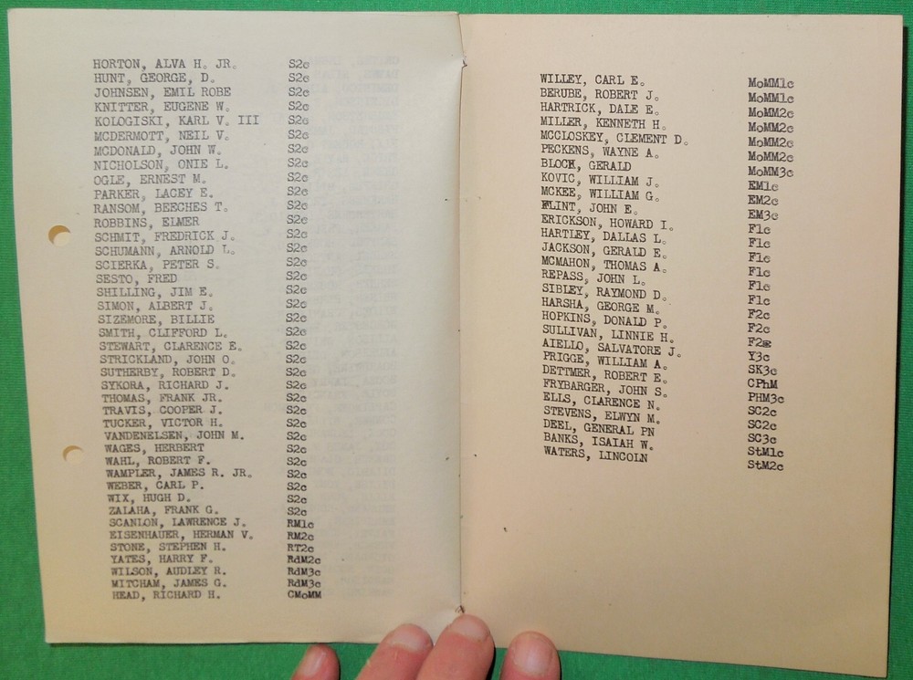 WW2 1945 USN Landing Ship Medium (Rocket) LSM-512 Commissioning Program, Houston