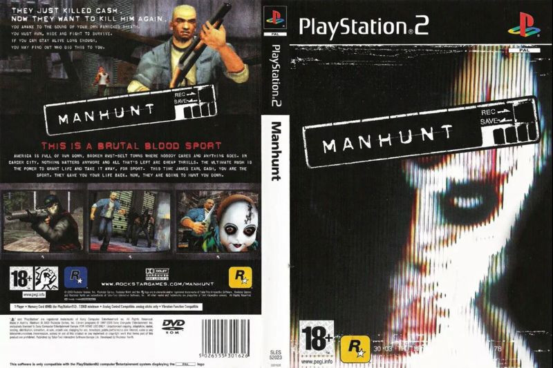 Manhunt PS2 Game Case Box Cover Work Only (No Game)