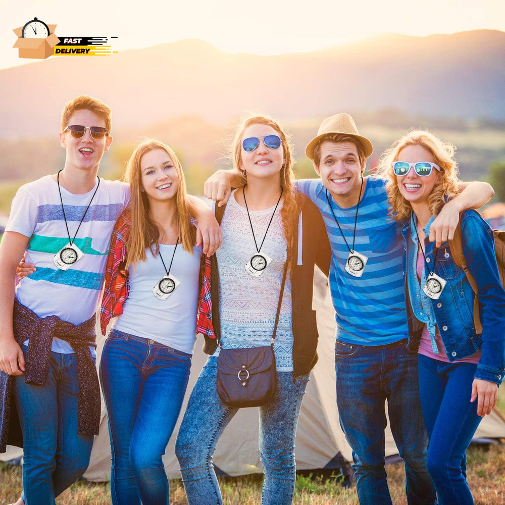 9 Pieces Orienteering Compass Hiking Backpacking Camping Compass Map Readi