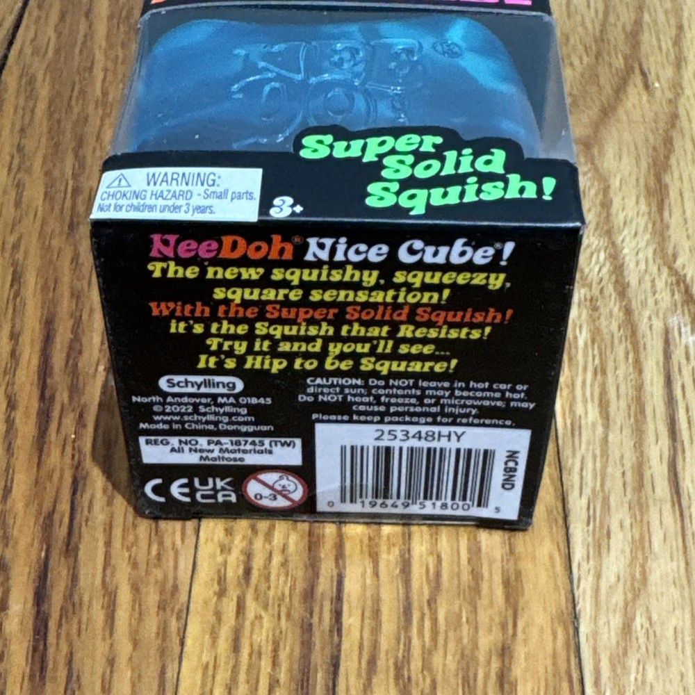 NeeDoh Nee Doh Nice Cube - Super Solid Squish! (Blue) - Brand New Sealed!