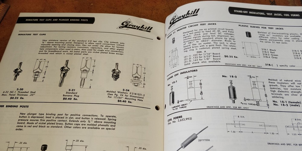 1958 Grayhill Inc ~ Catalog ~ Electronic components