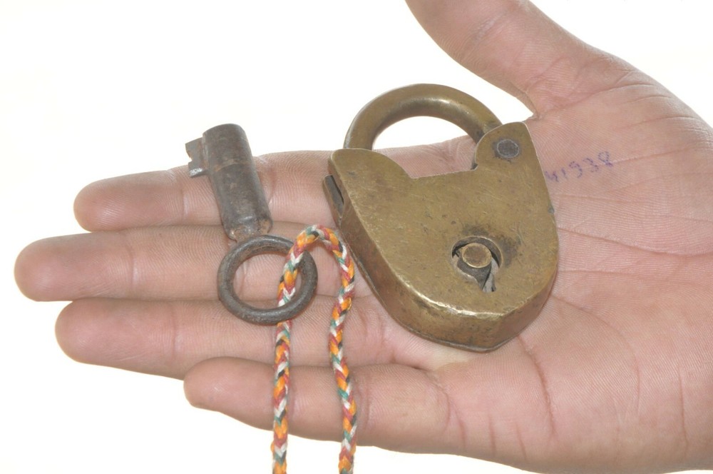 Vintage Brass Handcrafted Unique Shape Fine Padlock