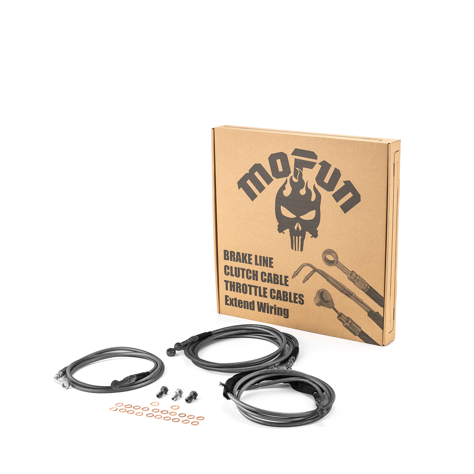 MOFUN 12"-14" Handlebar Brake Clutch Cable For Harley Street Glide ABS 2014-2016