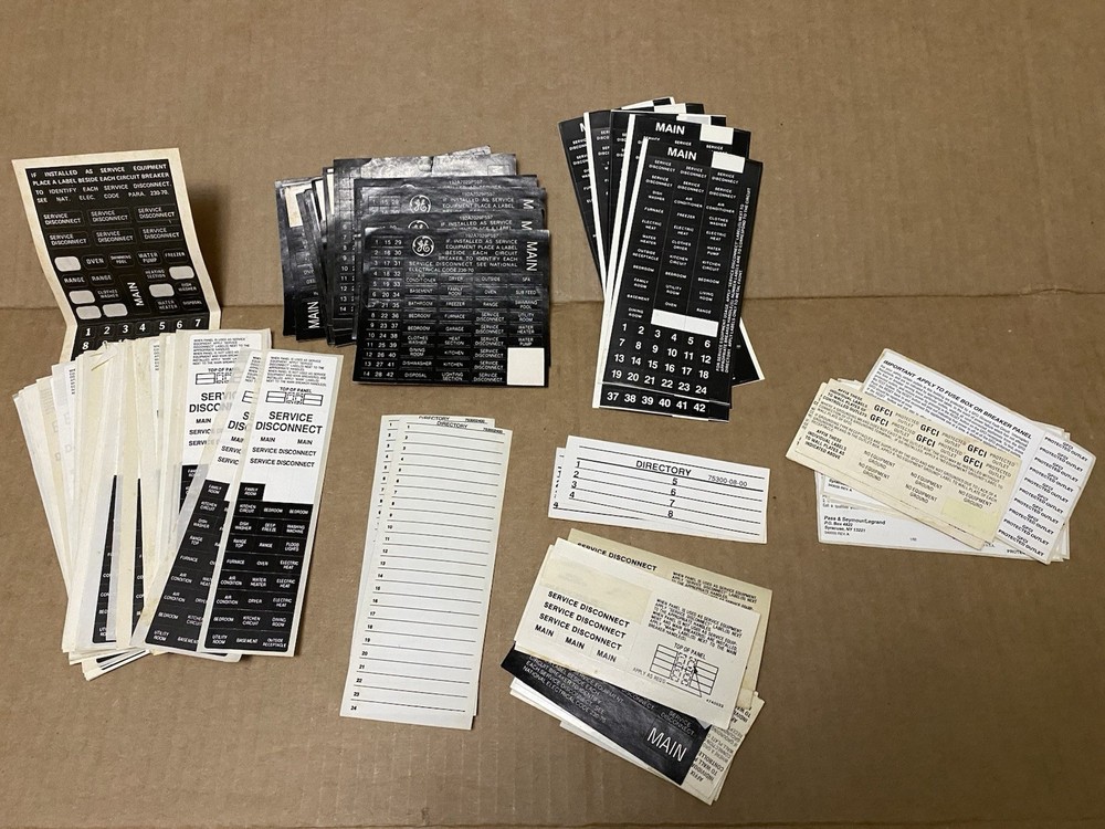 Electrical panel labels Lot