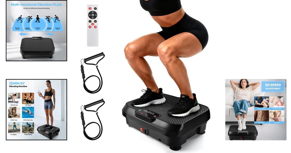 Versatile Vibration Plate Exercise Machine with 99 Speeds for Total Body Workout