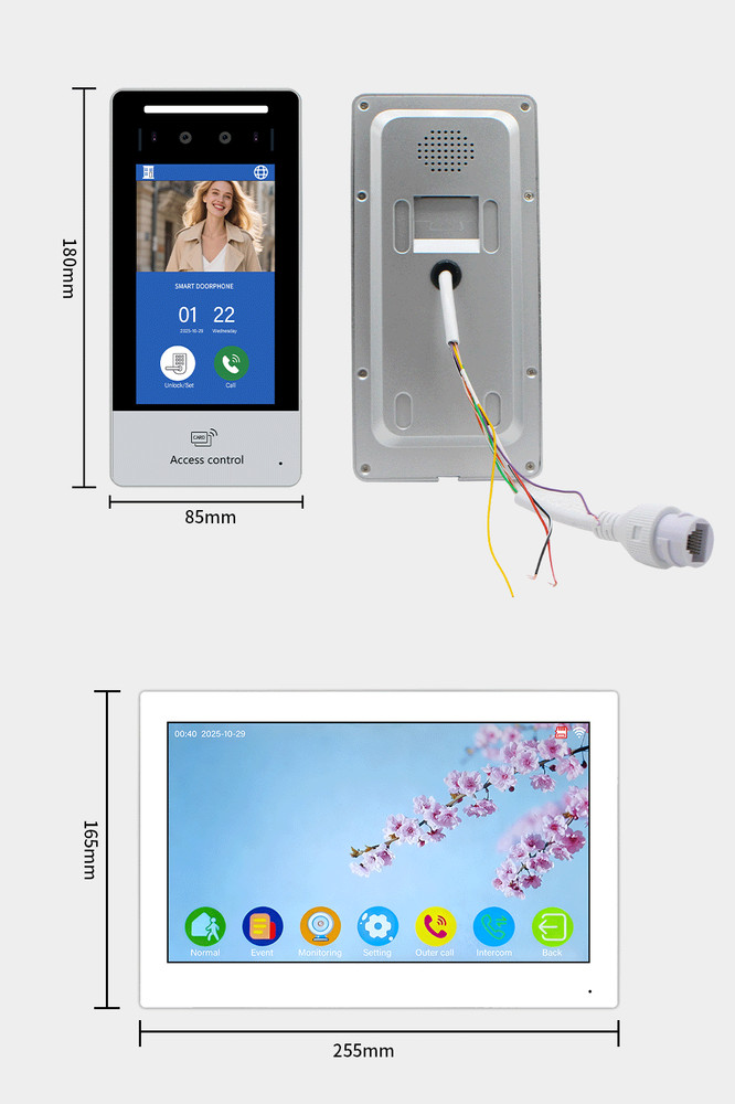 Video Intercom System for 1-32 Apartments, Face Recognition, Access Control,
