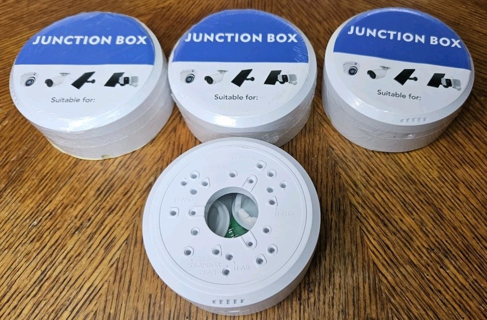 4pk-Security Camera Junction Boxes, White, Hardware Included, NEW
