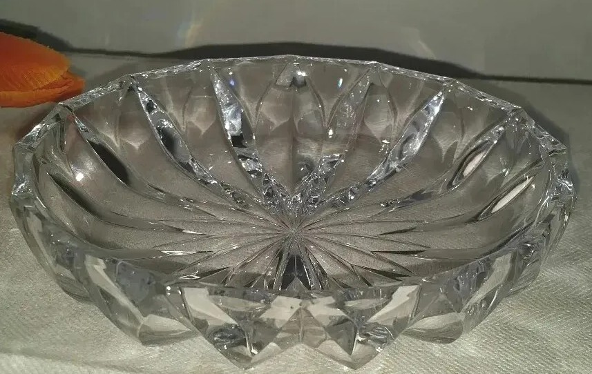 Vintage Lead Crystal - Round Candy/Nut Dish - Pleated Pattern