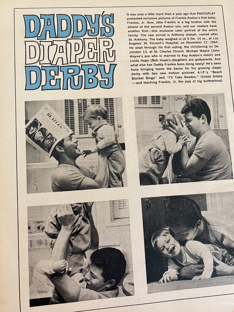 Frankie Avalon, Full Page Vintage Clipping