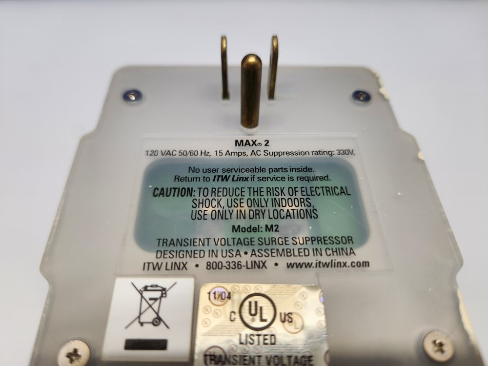 ITW Linx Surge Protector Two Plugs