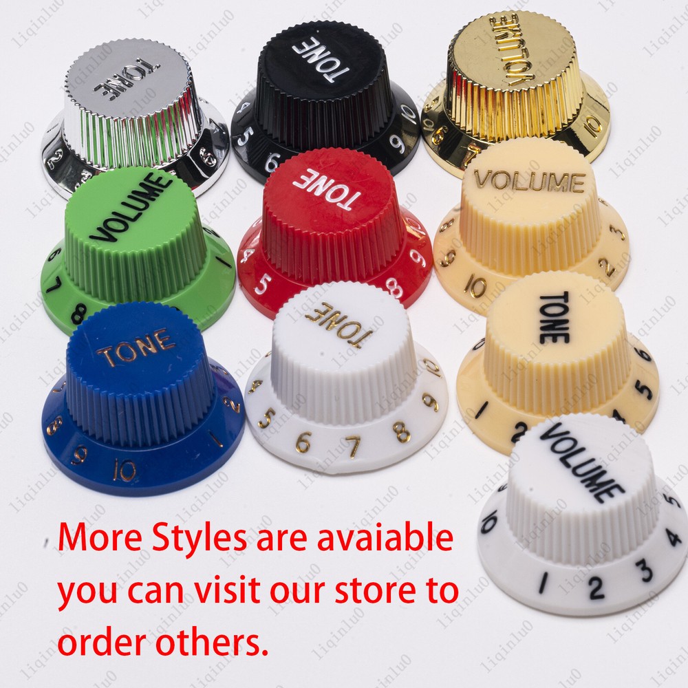 White/ Gold Numbers ST Electirc Guitar Knobs Volume Tone Knob For Stratocaster