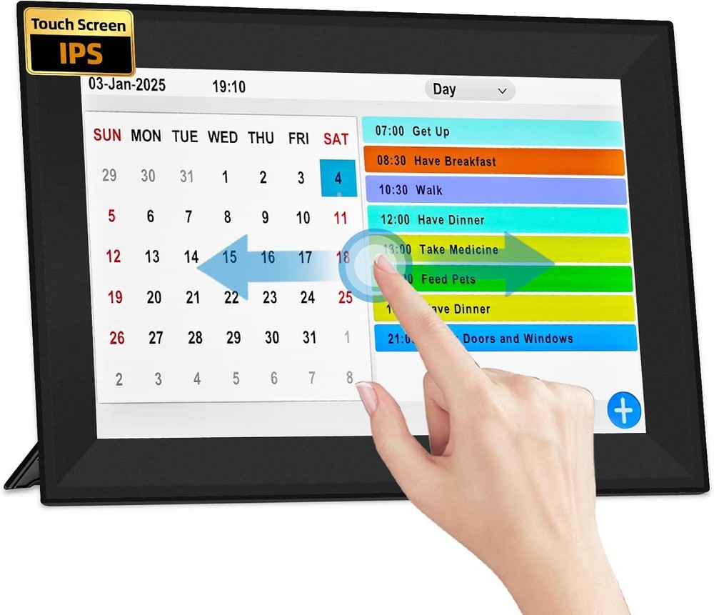 10.1-inch touchscreen digital clock, specially designed for the elderly.