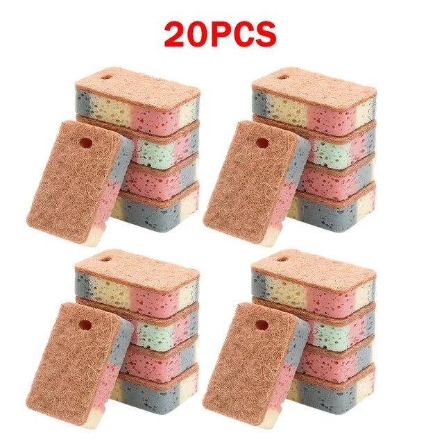 Double-Sided Dishwashing Sponge Cloth – Thickened Cellulose Scrubber Pad for Kit