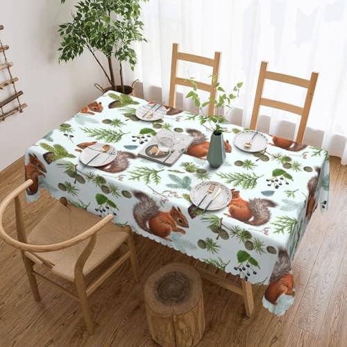 Squirrels Pine Cone Tablecloth Rectangular Table Cloth Table Cover Squirrels 1