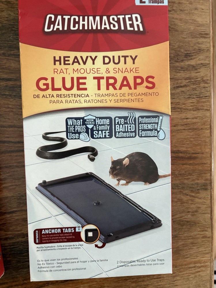 2 Catchmaster Heavy Duty Solid Glue Traps, 2 Count - for Rats, Mice & Insects
