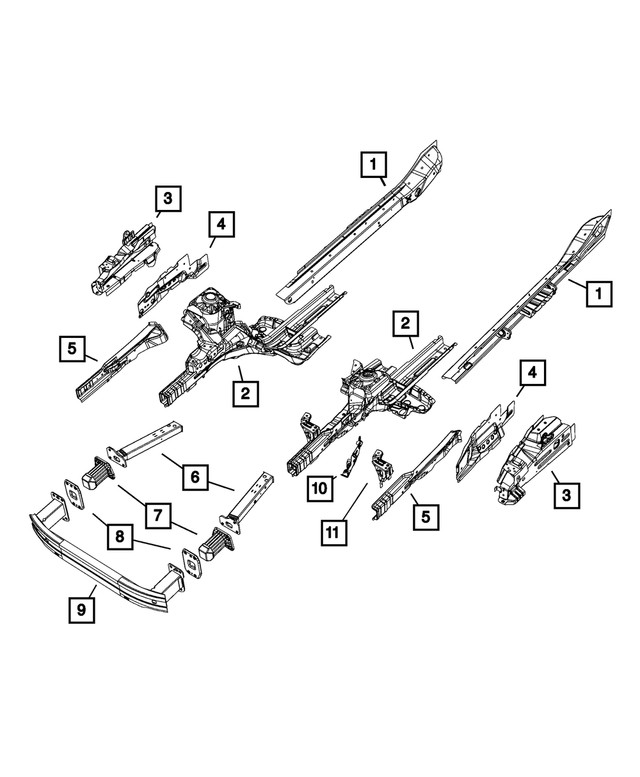 Genuine Mopar Frame Side Rail Right 68200577AA