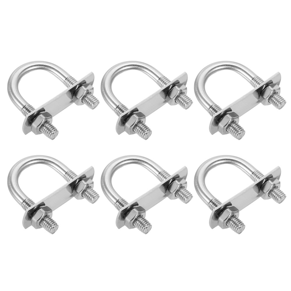 6 Sets M8 Round U-Bolts 27mm  Inner Width 55mm Length U-Clamp Bolt
