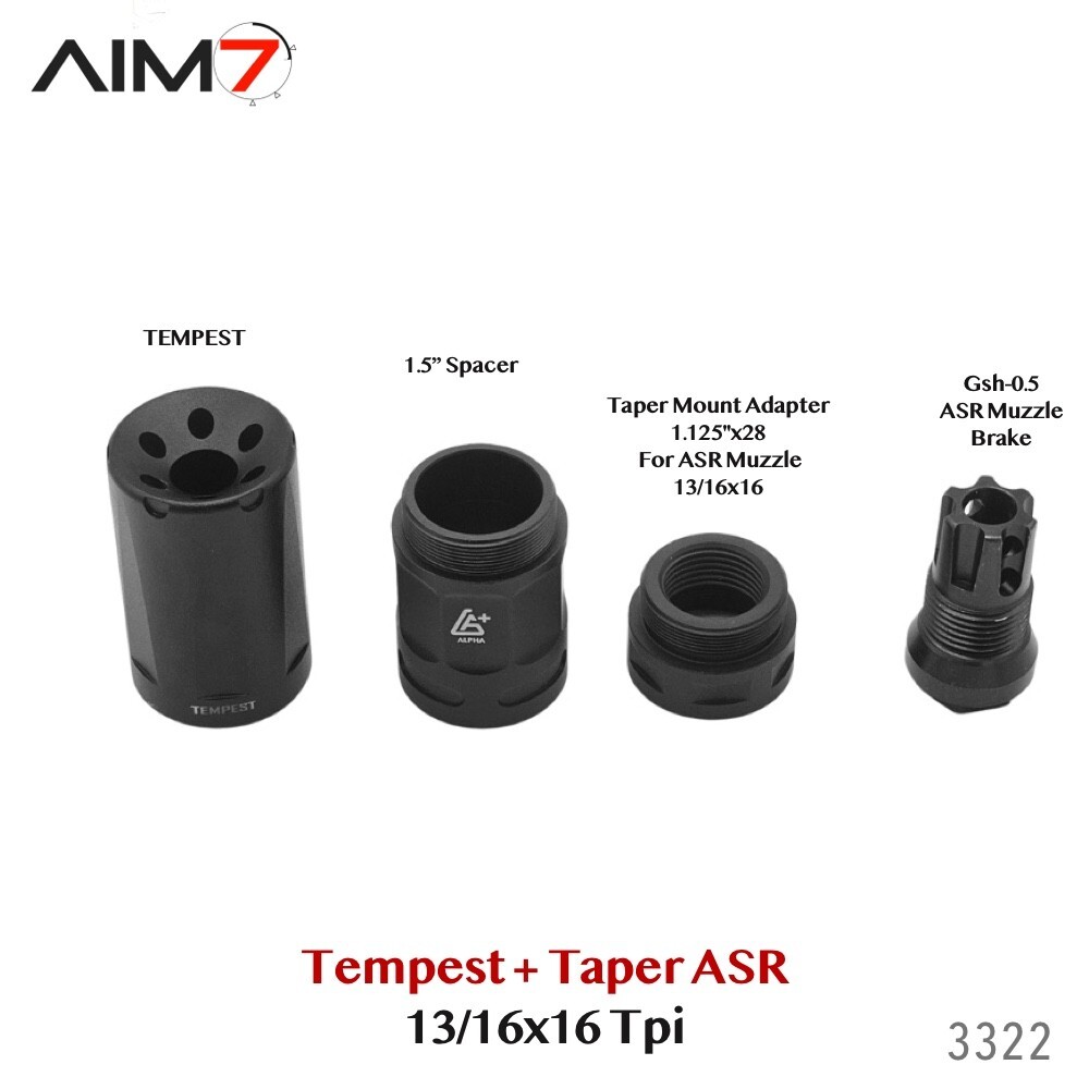 AIM7 Tempest XDT Taper ASR & Gsh-0.5 Linear Muzzle Compensator 223/22/9mm