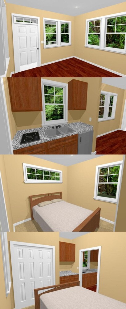 12x30 Tiny House -- 358 sq ft -- PDF Floor Plan -- Model 1