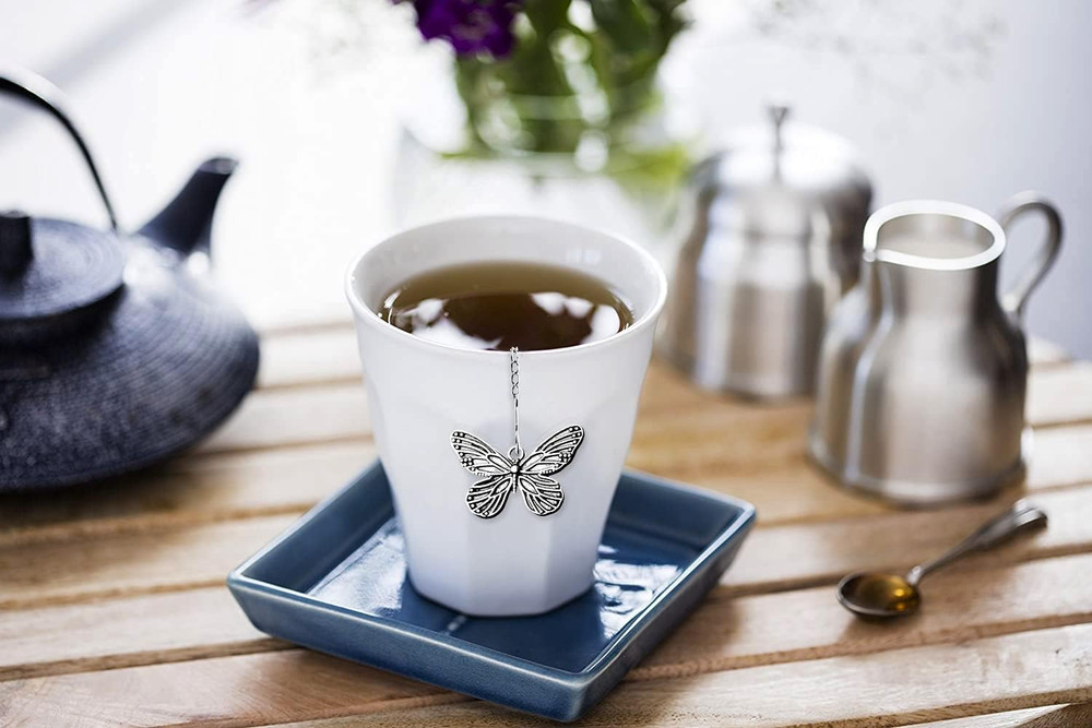 2pcs Tea Infuser,Loose Leaf Tea Steeper Tea Strainer with Charm Handmade Dragonf