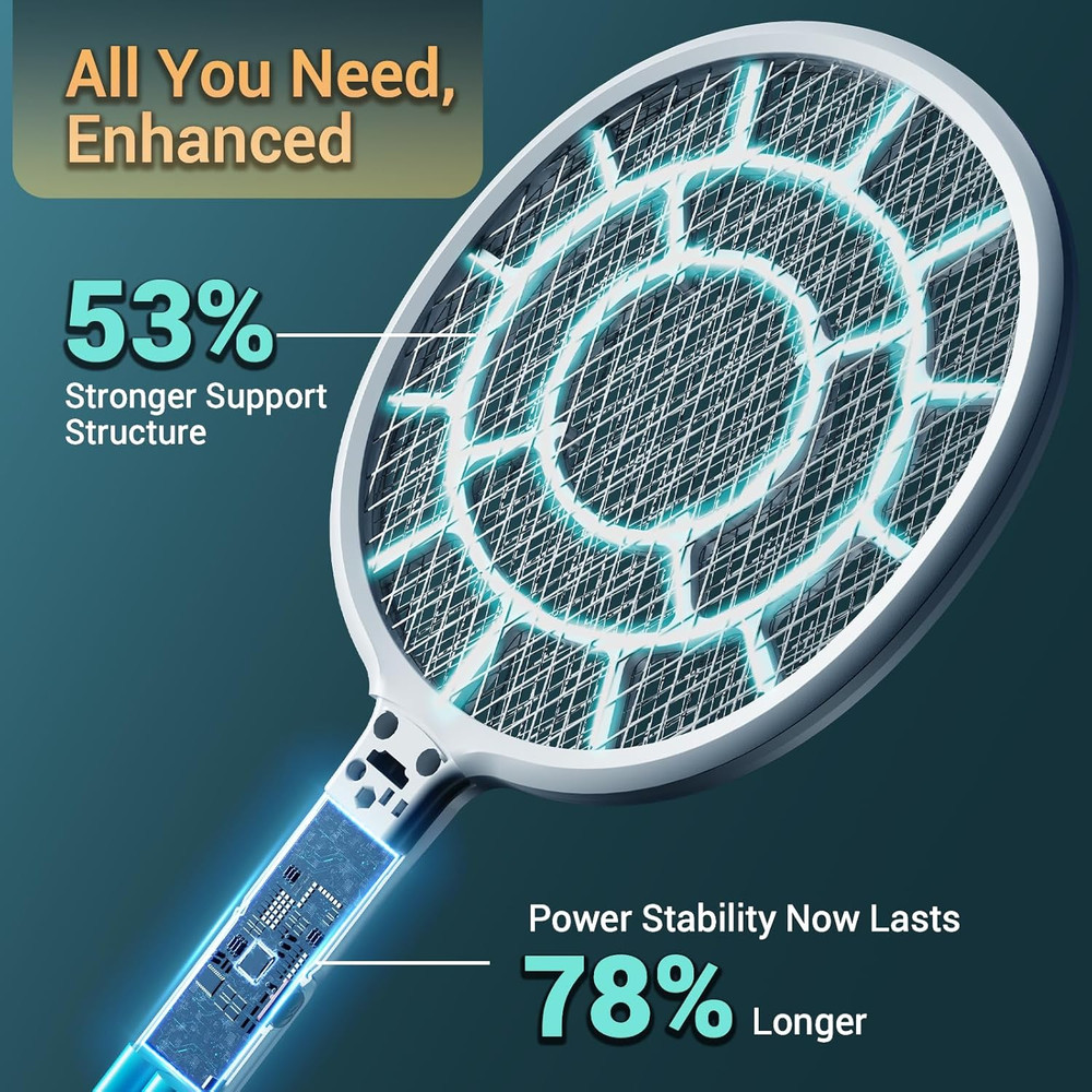 Electric Fly Swatter Bug Zapper Racket Mosquito Killer Battery Powered