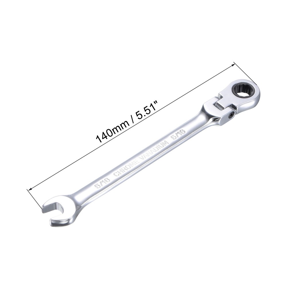 5/16" Flex-Head Ratcheting Combination - SAE 72 Teeth 12 Point Box Ended
