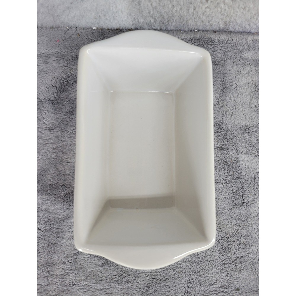 White Ceramic Loaf Dish Small Baking Dish Oven Safe 5.5" x 3.5"