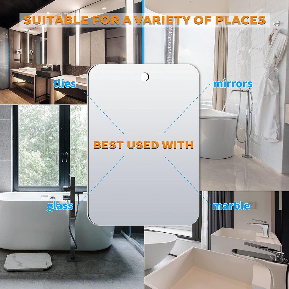 Unbreakable Small Shower Shaving Mirrors Bathroom Handheld Mirror Portable